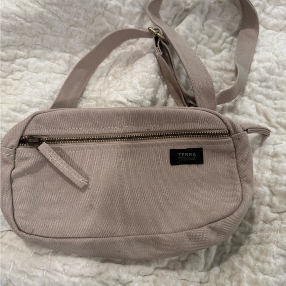 Brown Crossbody Bag with Textured Surface and Gold Hardware - Picture 2 of 2